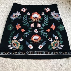 Black Embroidered skirt